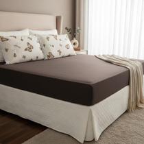 Jogo De Lençol Casal Padrão 03 Peças Estampado - Borboleta Marrom Jogo De Lençol Casal Padrão 03 Peças Estampado - Borboleta Marrom