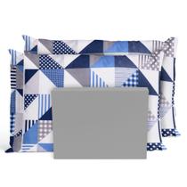 Jogo De Lençol Casal Padrão 3 Pçs 200 Fios Geométrico Cinza