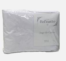 Jogo de Lençol Casal Padrão 3pçs 100 Algodão 200 fios com elástico e ponto palito nas fronhas