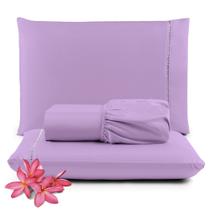 JOGO DE LENÇOL CASAL PADRÃO 3PÇS MICRO PERCAL 400 FIOS Lençol Casal 3 Peças 100 Algodão 400 Fios Luxo