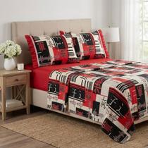 Jogo de Lençol Casal Padrão 4 Peças 100% Algodão Percal 180 fios Babadinho