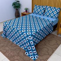 Jogo De Lençol Casal Padrão 4 Peças 400 Fios Geométrico