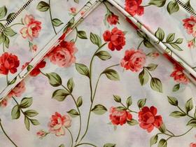 Jogo de Lençol Casal Padrão 4 Peças Floral Laranja 4 Peças 100% Algodão