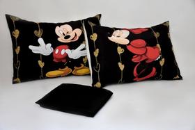 Jogo de Lençol casal Padrão com elástico Personagens Beijo Preto