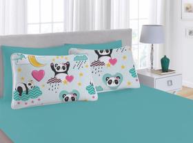 Jogo De Lençol Casal Padrão Estampado Kids 3pç Malha Com Elástico - 100% Algodão