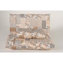 Jogo de Lençol CASAL Ponta Palito 3 Peças Tecido 100% Algodão, Com Elástico e Cores Estampadas