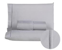 Jogo de lençol casal queen 3 peças 100% algodão 200 fios ponto palito