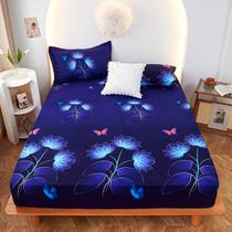 Jogo de Lençol Casal Queen 3 Peças Microfibra Estampas Sortidas - 1,58m x 1,98m com 20cm de altura