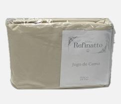 Jogo de Lençol Casal Queen 3pçs Kaqui 100% Algodão 200 fios elasticado e ponto palito nas fronhas