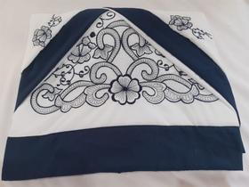 Jogo De Lençol Casal Queen 4 Pecas Bordado Com Crivo 400 Fios