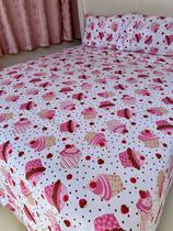 Jogo de Lençol Casal Queen 4 Peças Cupcake Roupa de Cama 100% Algodão Toque Macio 200 Fios Jogo de Lençol Casal Queen 4 Peças Cupcake Roupa de Cama 100% Algodão Toque Macio 200 Fios