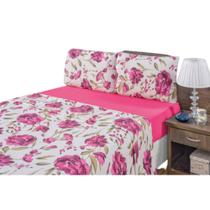 Jogo de lençol casal queen 4 peças de micropercal estampas sortidas Jogo de lençol casal queen 4 peças de micropercal estampas sortidas