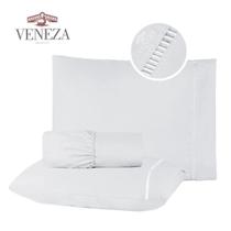 Jogo de Lençol Casal Queen 4 Peças MicroPercal 400 Fios Ponto Palito