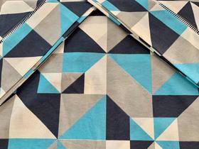 Jogo de Lençol Casal Queen 4 Peças Triângulo Azul 100% Algodão Jogo de Lençol Casal Queen 4 Peças Triângulo Azul 100% Algodão