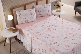 Jogo de Lençol Casal Queen 4 Peças Tulipa Roupa de Cama Percal 100% Algodão Jogo de Lençol Casal Queen 4 Peças Tulipa Roupa de Cama Percal 100% Algodão