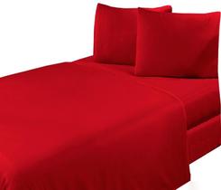 Jogo De Lençol Casal Queen Liso 4Pçs C/Elástico Várias Cores