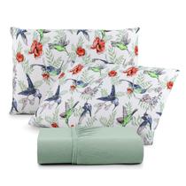 Jogo de Lençol Casal Queen Malha 100% Algodão 03 Peças Com Elástico