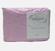 Jogo de Lençol Casal Queen Rosa 3pçs 100% Algodão 200 fios com elástico e ponto palito nas fronhas