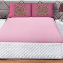 Jogo de Lençol Casal Queen Soft 3 Peças Cama Fronha e Lençol Elástico 100% Poliéster 180 Fios
