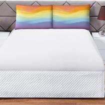 Jogo de Lençol Casal Queen Soft 3 Peças Cama Fronha e Lençol Elástico 100% Poliéster 180 Fios