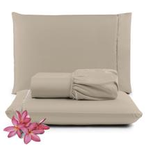 Jogo de Lençol Casal Sublime Palito 400 Fios Micropercal Toque de Algodão 3 Peças Bege - 100% Poliester Jogo de Lençol Casal Sublime Palito 400 Fios Micropercal Toque de Algodão 3 Peças Bege - 100% Poliester