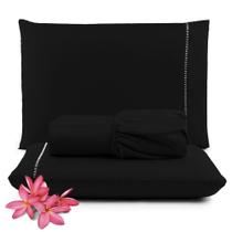 Jogo De Lençol Casal Sublime Palito 400 Fios Micropercal Toque De Algodão 3 Peças Preto - 100% Poliester Jogo De Lençol Casal Sublime Palito 400 Fios Micropercal Toque De Algodão 3 Peças Preto - 100% Poliester