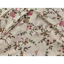 Jogo de Lençol Casal Super King 3 Peças Rosinha 100% Algodão