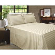 Jogo de Lençol Casal Super King 4 Peças 400 Fios Maquinetado Toque Acetinado Palha Jogo de Lençol Casal Super King 4 Peças 400 Fios Maquinetado Toque Acetinado Palha