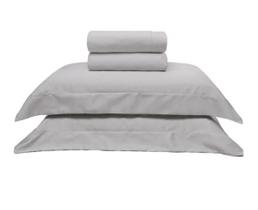 Jogo de Lençol Casal Super King 4 Peças Cinza 400 Fios Toque Acetinado