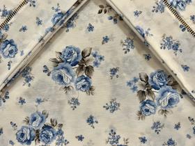 Jogo de Lençol Casal Super King 4 Peças Ramalhete Azul Roupa de Cama Percal 100% Algodão Jogo de Lençol Casal Super King 4 Peças Ramalhete Azul Roupa de Cama Percal 100% Algodão