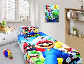 Jogo De Lençol Cobre Leito E Fronha Mario Bros 1 ls-smb1