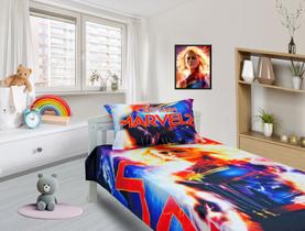 Jogo De Lençol Cobre Leito E Fronha Solteiro Capitã Marvel 1 ls-cm1