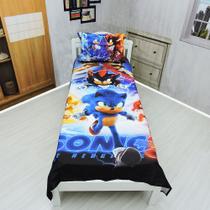 Jogo De Lençol Cobre Leito Fronha Sonic Shadow Generation 2