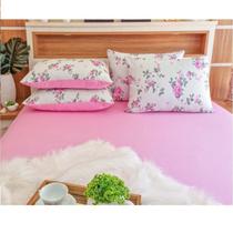 Jogo de Lençol com Fronha Casal Cor Chiclete Camitalia 100% Algodão Fio 30/1 Com Elástico Linha Trento Jogo de Lençol com Fronha Casal Cor Chiclete Camitalia 100% Algodão Fio 30/1 Com Elástico Linha Trento