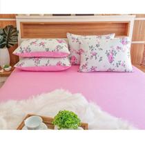 Jogo de Lençol com Fronha Solteiro Cor Chiclete Camitalia 100% Algodão Fio 30/1 Com Elástico Linha Trento Jogo de Lençol com Fronha Solteiro Cor Chiclete Camitalia 100% Algodão Fio 30/1 Com Elástico Linha Trento