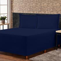 Jogo de Lençol Conjugado para Cama Box QUEEN Versatile com Fronhas 03 Peças Capa Luva Percal 300 Fios Toque Acetinado