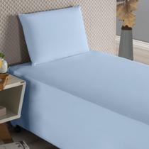 Jogo De Lençol Conjugado Solteiro Algodão Cama Box Azul