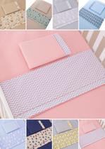 jogo de lençol de baixo e cima chiqueirinho ponto palito 3 peças fronha delicado