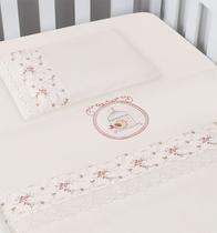 Jogo de Lençol de Berço 100% Algodão - Gaiola Ferrugem