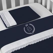 Jogo de Lençol de Berço 100% Algodão - Urso Imperial