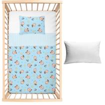 Jogo de lençol de berço americano 3-pçs+travesseiro turma da mônica incomfral