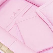 Jogo de Lençol de Berço Desmontável 3 Peças Arabesco Rosa Big