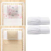 Jogo de lençol de berço Estampado com fronha Kit 6 Peças Bege e Branco Arco iris Jogo de lençol de berço Estampado com fronha Kit 6 Peças Bege e Branco Arco iris