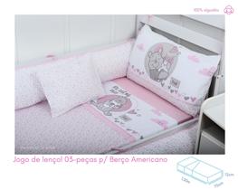 Jogo de lençol de berço padrão americano 3-peças disney ursinho pooh algodão- minasrey enxoval Jogo de lençol de berço padrão americano 3-peças disney ursinho pooh algodão- minasrey enxoval