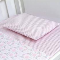 Jogo de Lençol de Berço Rabisco Rosa Papi - Papi