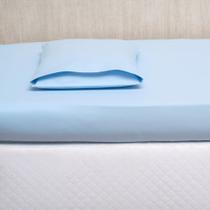 Jogo de Lençol de Mini Berço Azul 300 fios 2 Peças