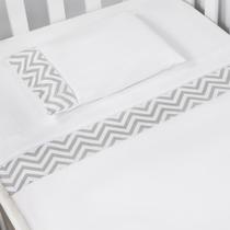 Jogo de Lençol de Mini Berço P.P 03 Peças - Chevron