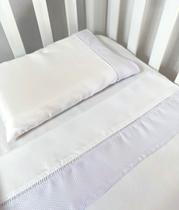 Jogo de Lençol de Mini Berço P.P 03 Peças - Piquet Branco Jogo de Lençol de Mini Berço P.P 03 Peças - Piquet Branco