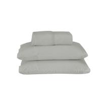 Jogo de Lençol Dia A Dia Liso 3 Peças Casal 80% Algodão / 20% Poliéster Percal 140 Fios - Cinza