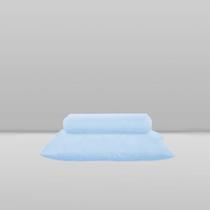 Jogo de Lençol e Fronha Marshmallow Azul - Laço Bebê Jogo de Lençol e Fronha Marshmallow Azul - Laço Bebê